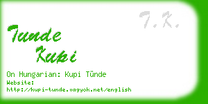 tunde kupi business card